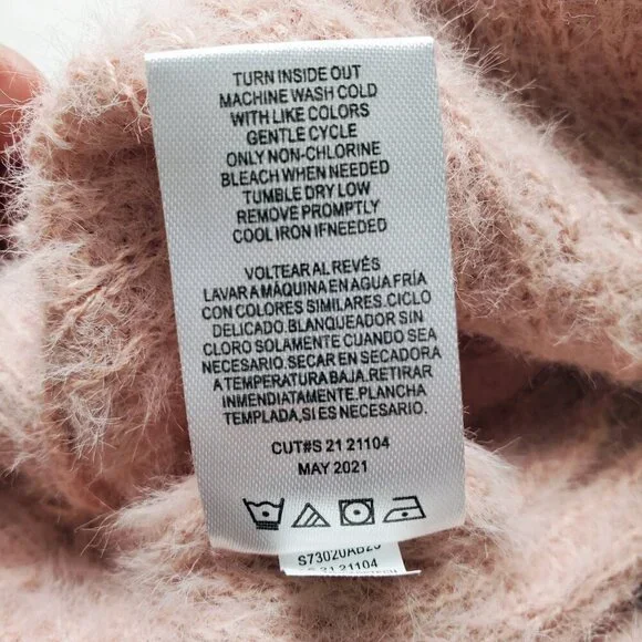 Mimi Chica Fuzzy Plush Hairy Sweater Skirt Blush Light Pink M - Picture 6 of 10